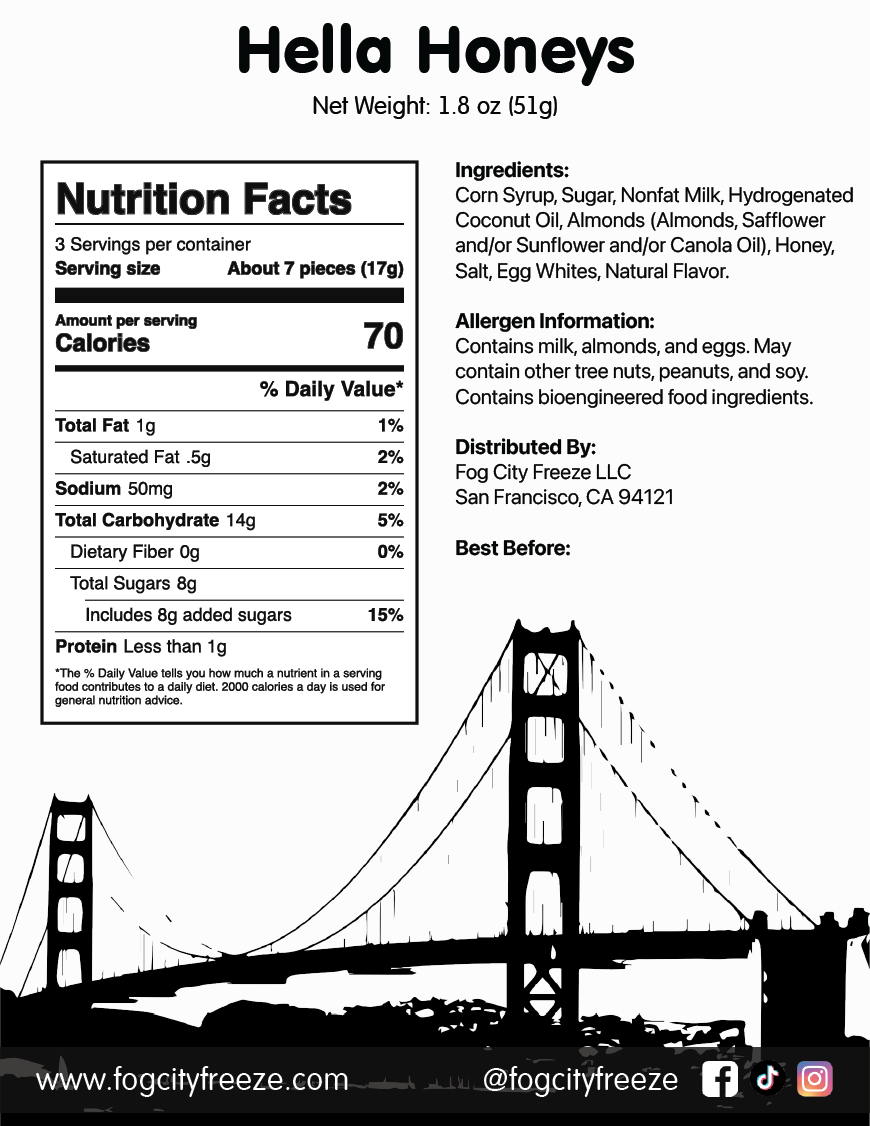 Hella Honeys - Freeze Dried Sweet & Nutty Honey Candy