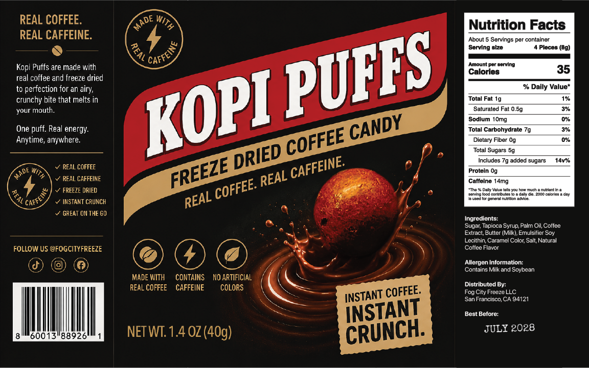 Kopi Puffs - Freeze Dried Coffee Candy