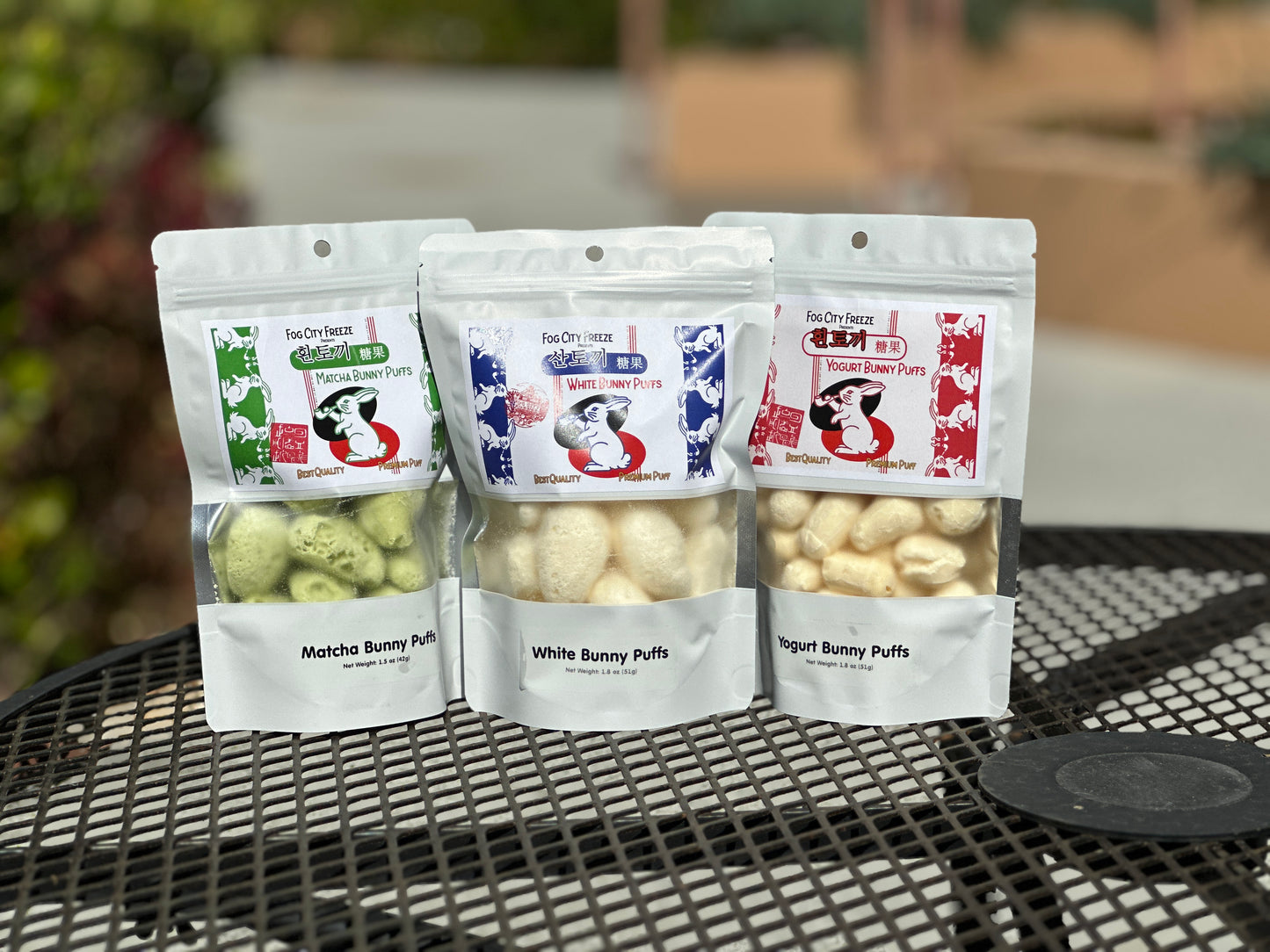 Bunny Puff Bundle - Freeze Dried White Rabbit, Matcha and Yogurt Flavored Combo Pack