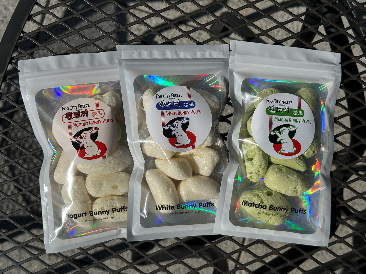 Bunny Puff Bundle - Freeze Dried White Rabbit, Matcha and Yogurt Flavored Combo Pack