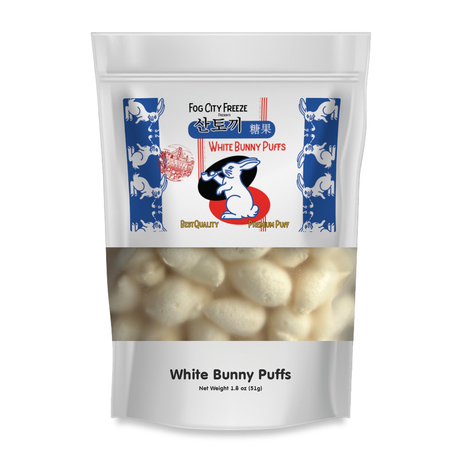 Freeze Dried White Rabbit Creamy Milk Candy - White Bunny Puffs – Fog ...